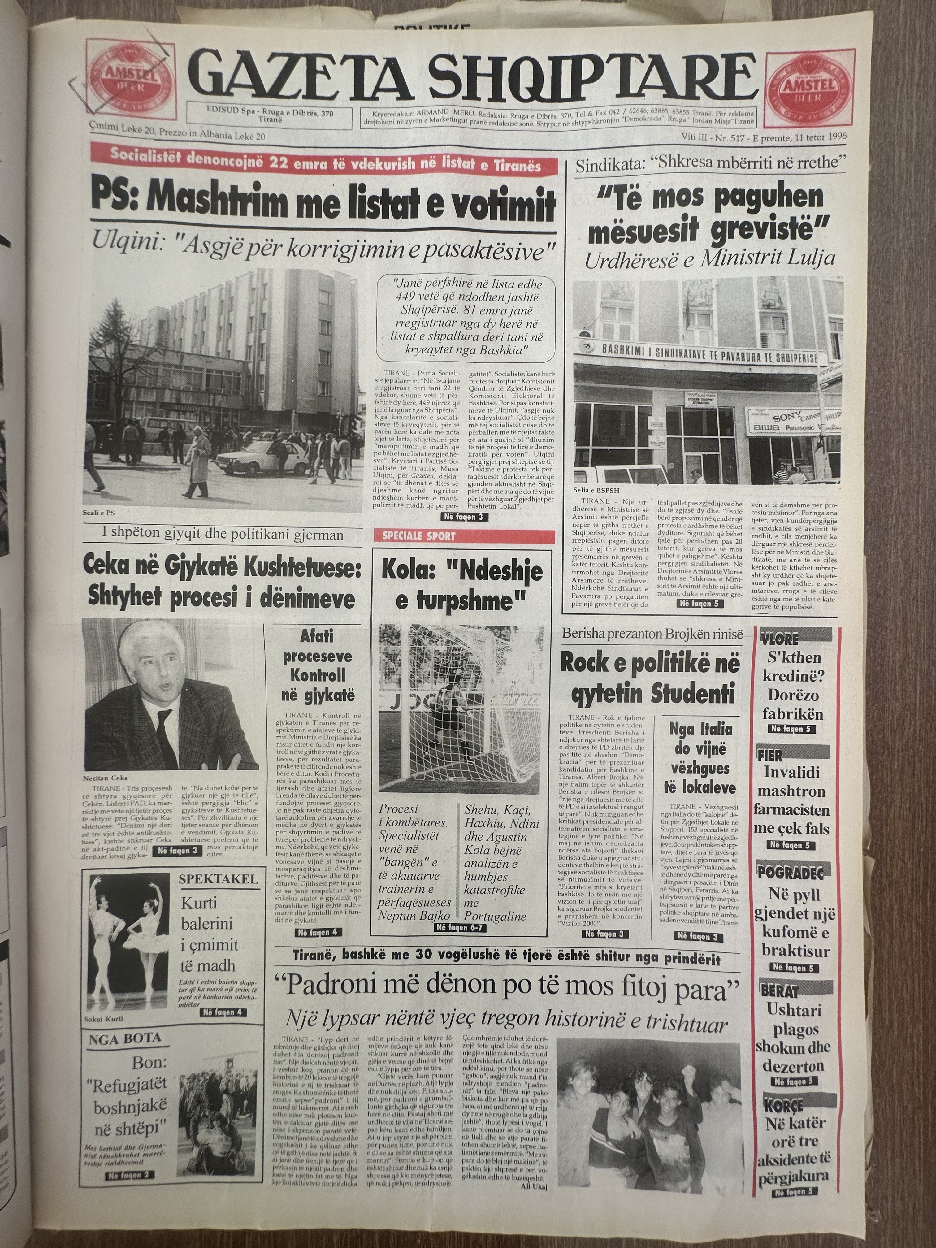 Gazeta Shqiptare 1996-10-11